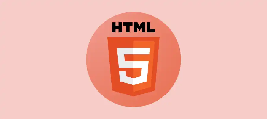 HTML Logo on a Pastel Orange Background