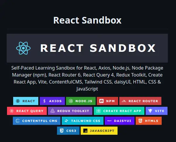 React Sandbox GitHub Repository Banner